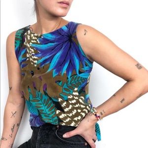 Vintage silk printed tank